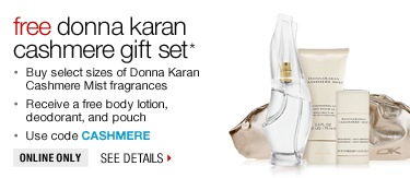 Free Donna Karan Cashmere gift set - Use code CASHMERE